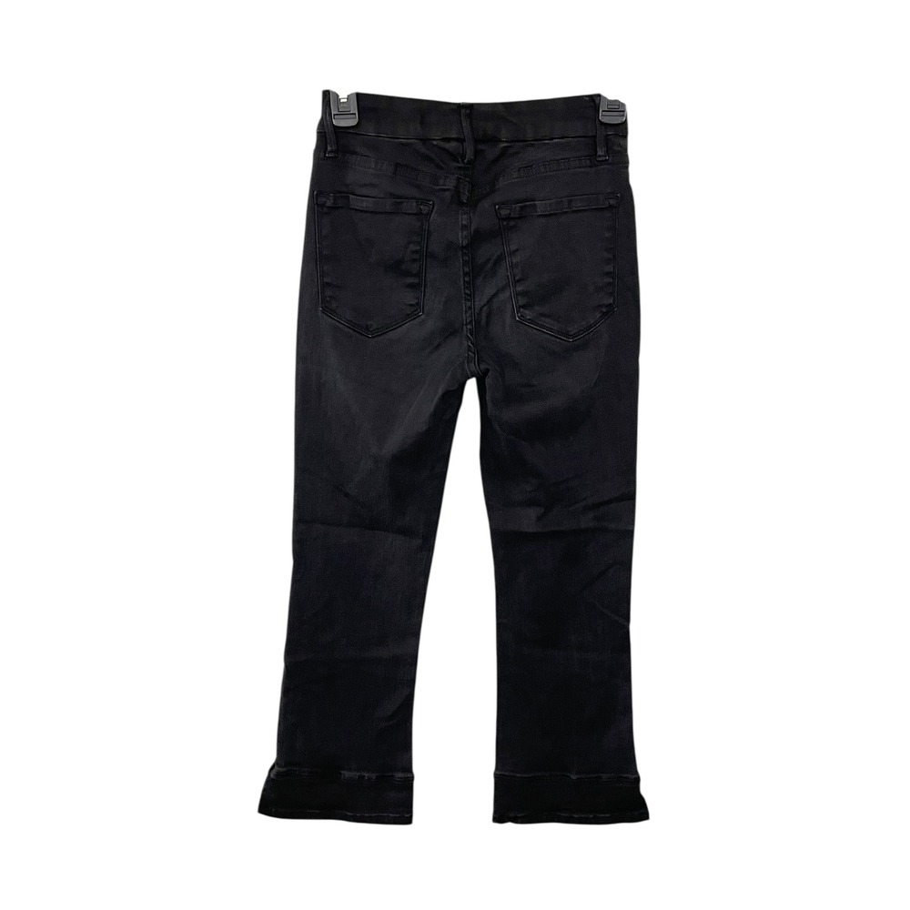 FRAME Le Crop Mini Boot Jeans Women's Faded Black Denim Size 27 Mid Rise Cropped - Picture 2 of 9